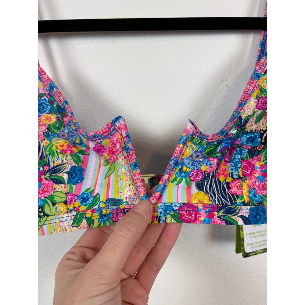 NWT Bydee Samos Soleil Floral V Neck Wired Bikini Top Medium - Picture 4 of 7